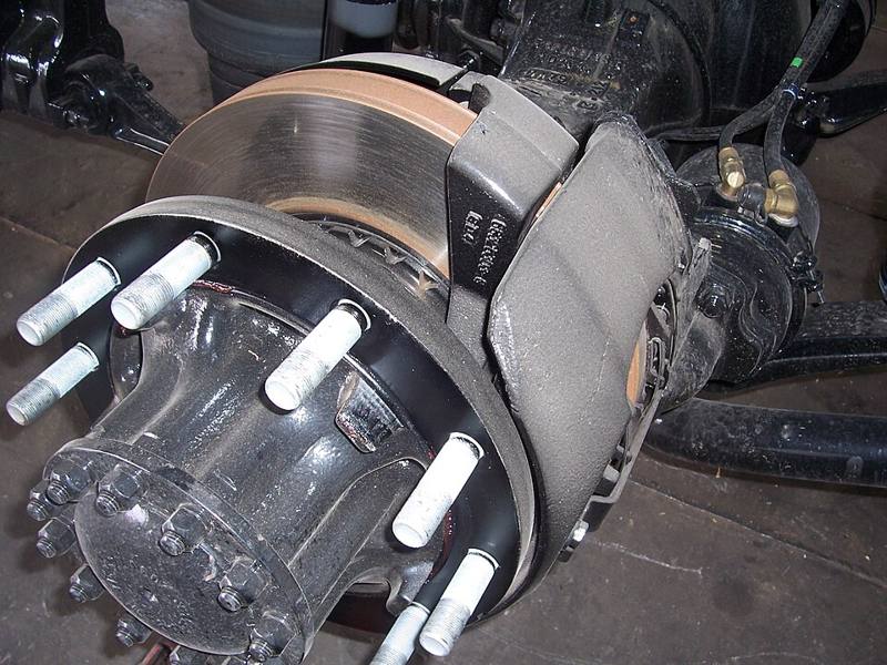 Air brake components on a truck