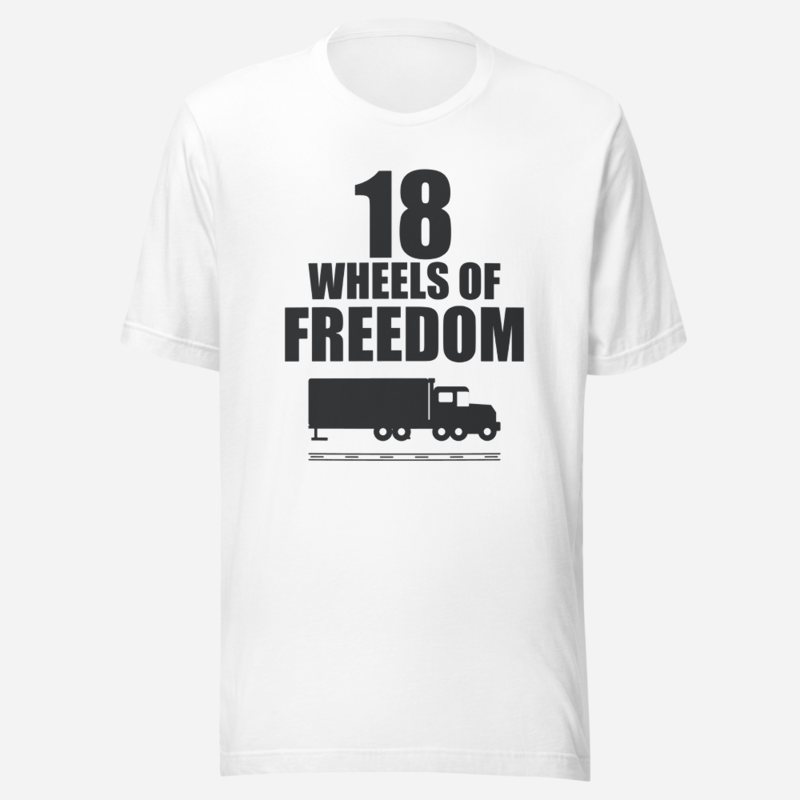Serious Load 18 Wheels of Freedom Road Tee in White
