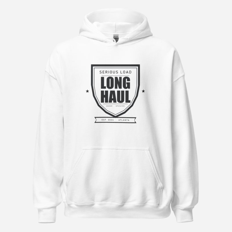 Serious Load Highway Shield Badge Road Hoodie in White