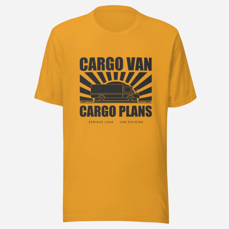 Serious Load Cargo Van, Cargo Plans Van Division Tee in Mustard
