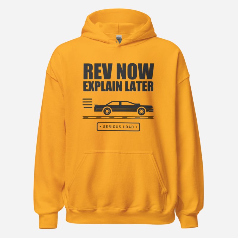 Serious Load Rev Now, Explain Later Van Division Hoodie in Gold