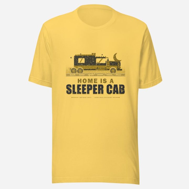 Serious Load Home Is A Sleeper Cab Freight Tee in Yellow