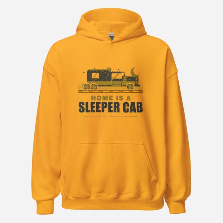 Serious Load Home Is A Sleeper Cab Freight Hoodie in Gold