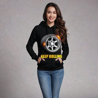 Serious Load Keep Rolling Chrome Wheel Hoodie AI model